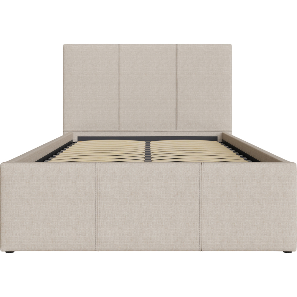 GFW Single Natural Hopsack Fabric End Lift Ottoman Bed with Memory Pocket Spring Mattress Image 6
