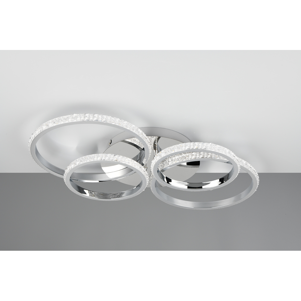 TRIO Cires Chrome Circles LED Ceiling Light Image 5