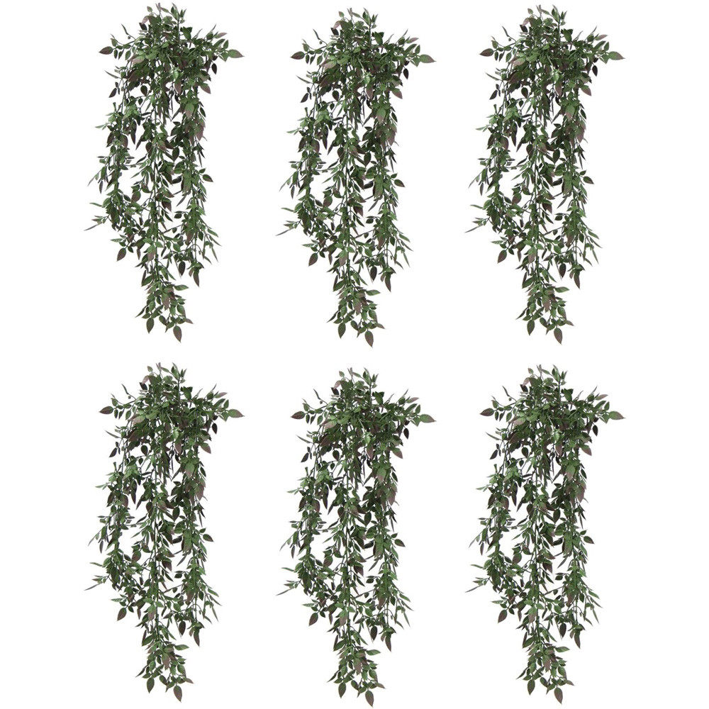 Leaf Angel Hanging UV and Fire Resistant Artificial Plant 76cm 6 Pack Image 1