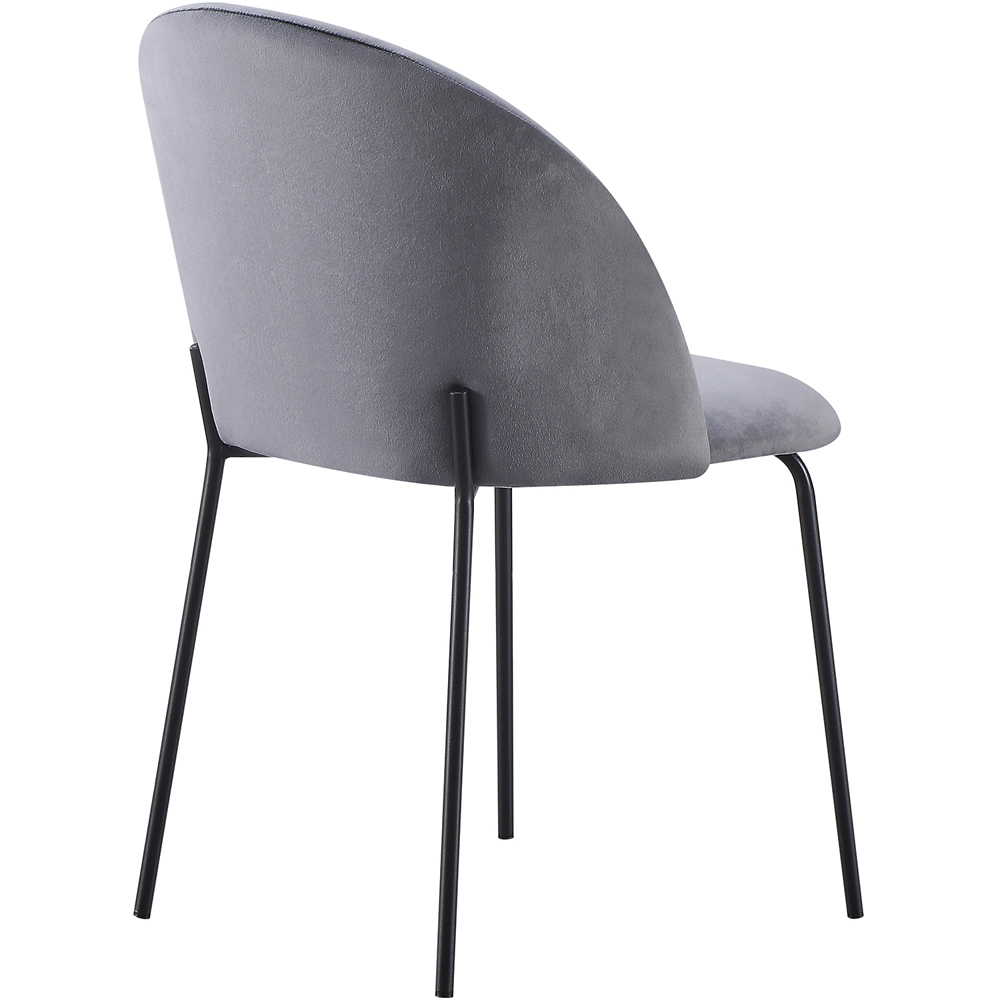 Seconique Boston Set of 4 Grey Velvet Dining Chair Image 3