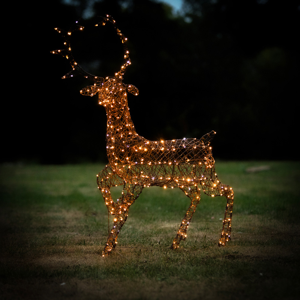 The Christmas Centre 330 LED Brown Wicker Light-Up Stag Reindeer 4.5ft Image 7