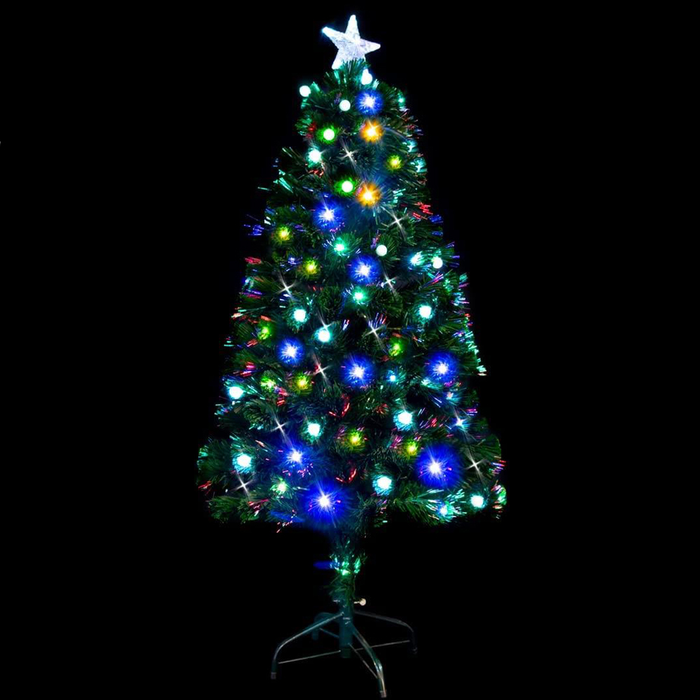 Shatchi Berries Balls Pre-Lit Fibre Optic Artificial Christmas Tree 4ft Image 4
