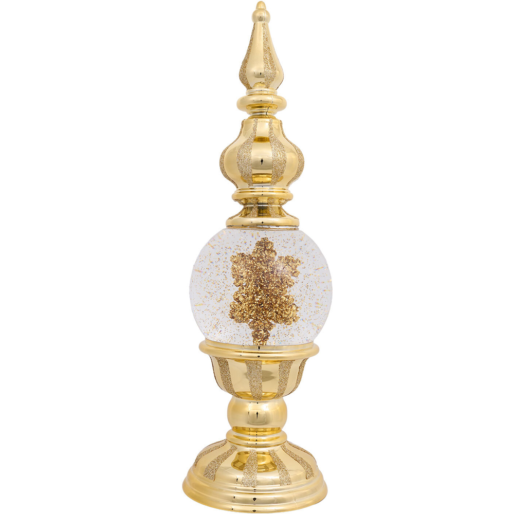 Spindle with LED Spinning Snowflake Gold Image 5