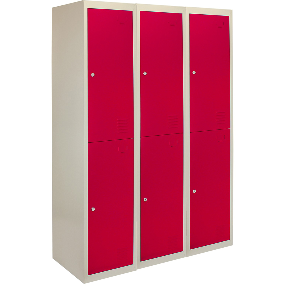 Monstershop 2 Door Red Metal Storage Locker 3 Pack Image 2