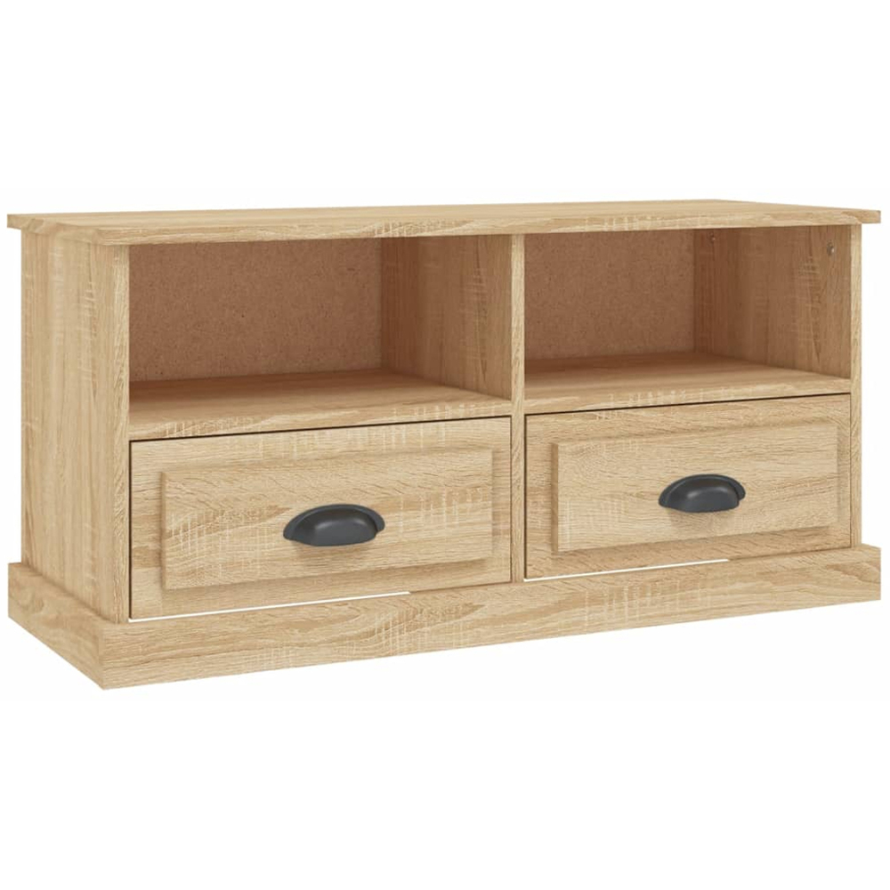 vidaXL 2 Drawer 2 Shelf Sonoma Oak TV Cabinet Image 2