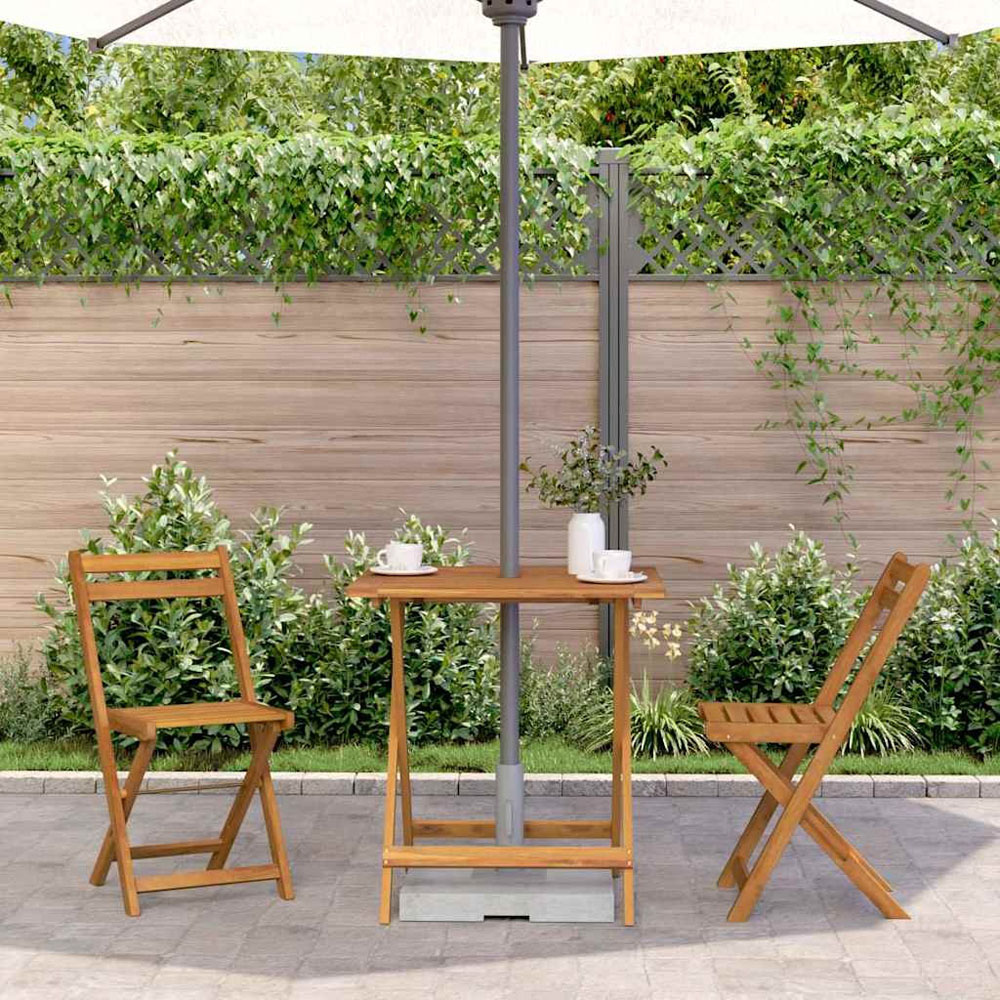Walplus Natural Solid Acacia Wood Garden Table Image 8