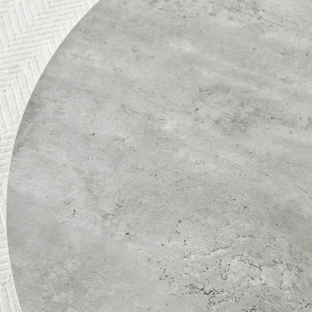 Furniturebox Arona 6 Seater Round Dining Table Concrete and Black Image 2