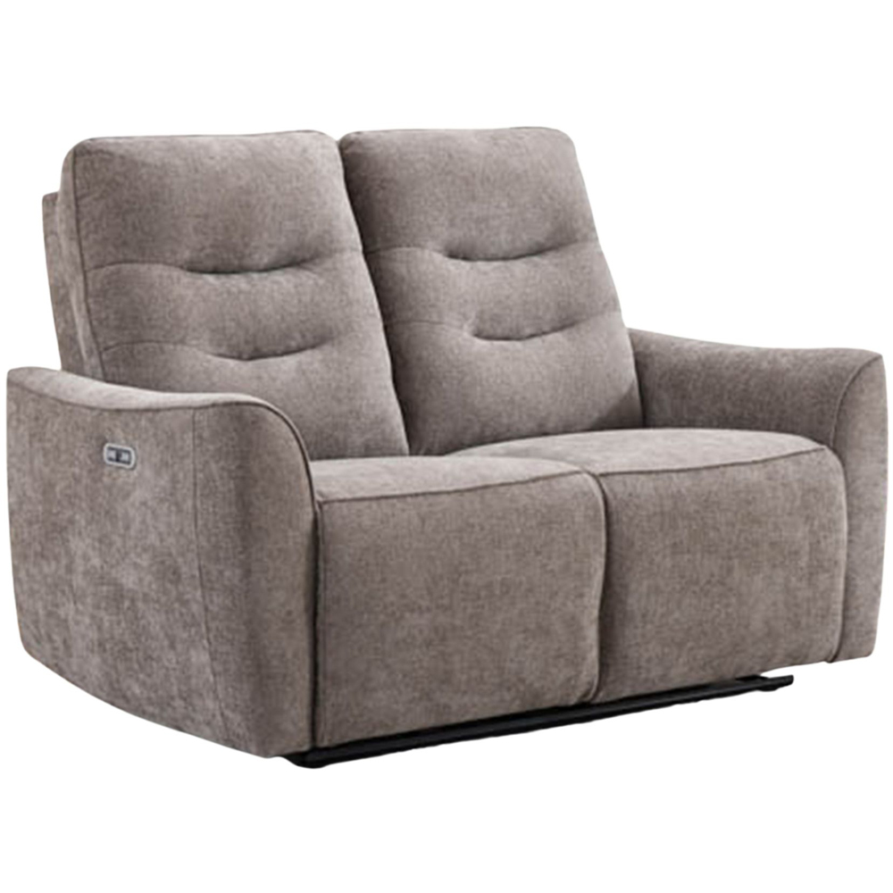 Midtown 2 Seater Stone Fabric Recliner Sofa Image 2