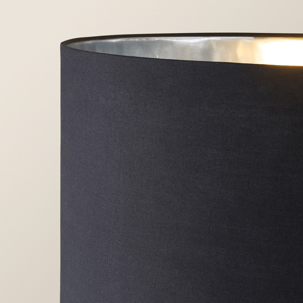 ValueLight Marissa Black Velvet Chrome Inner Shade Chrome Stacked Ball LED Floor Lamp Image 3