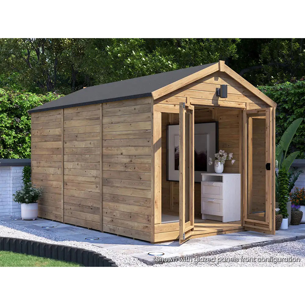 Dunster House RagePanda 8 x 12ft Modular Brown Superfelt Apex Summerhouse Image 3