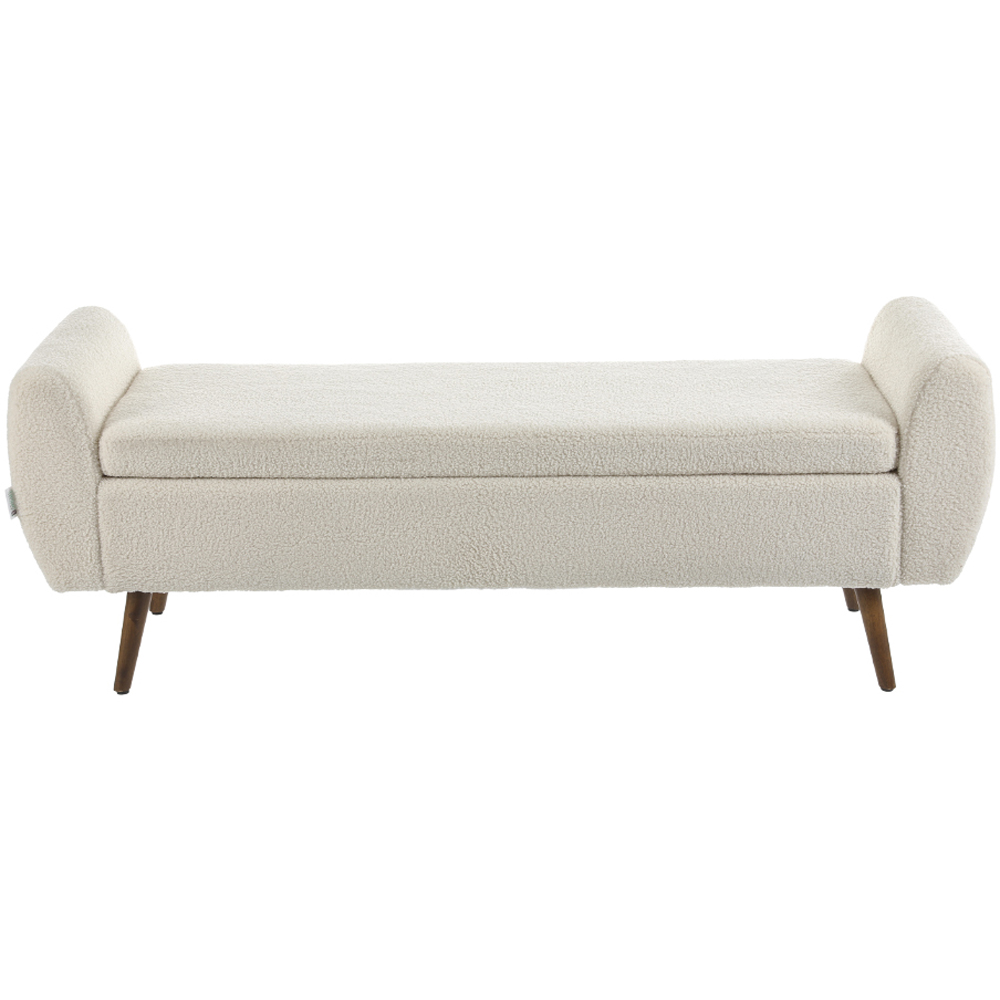 Living and Home Teddy Fur Upholstered Storage Bench Image 2