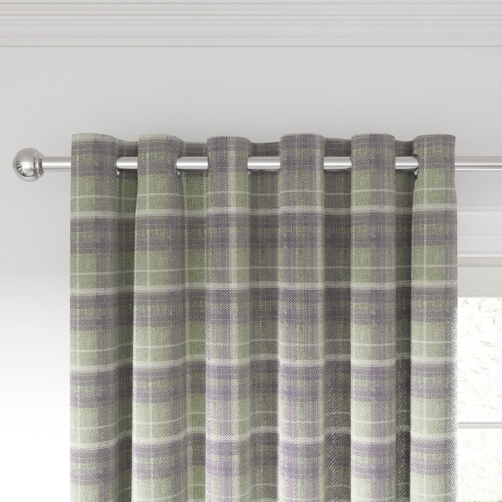 Helena Springfield Harriet Woven Lined Grape and Linen Eyelet Curtains 228 x 228cm Image 2