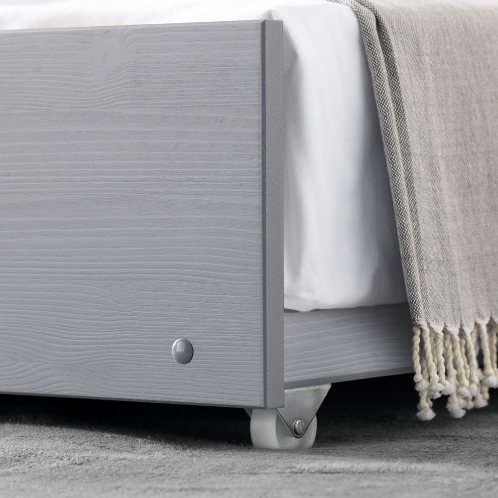 Tyler Single Grey Guest Bed and Trundle with Memory Foam Mattresses Image 5