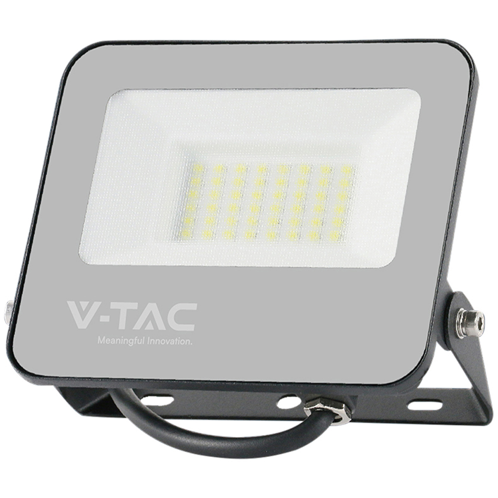 V-TAC 30W Grey Frosted Glass RGB LED Floodlight with Remote Control Image 1