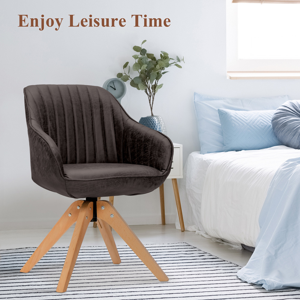 Costway Coffee Swivel Accent Chair Set of 2 Image 5