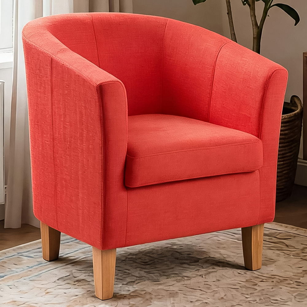 Home Source Bedford Orange Padded Tub Chair Image 1