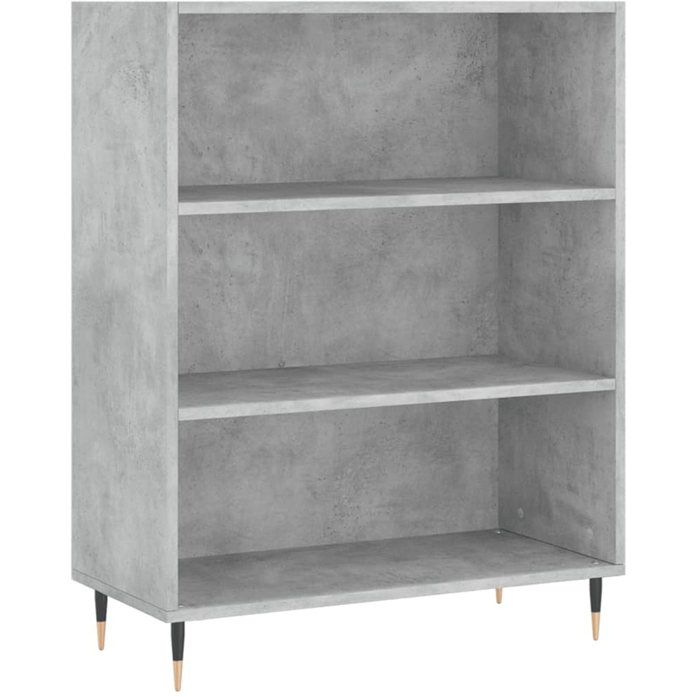 vidaXL 3 Shelf Concrete Grey Bookcase Image 2