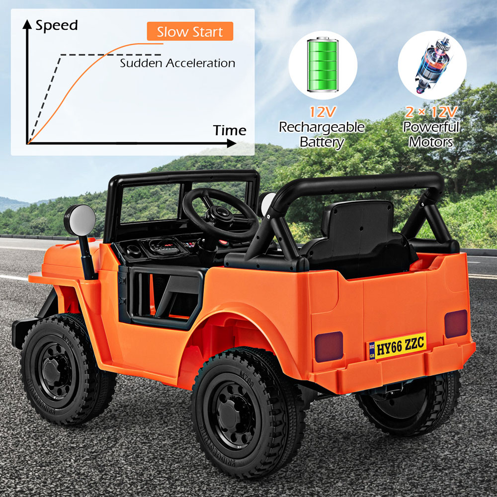 Costway Kids Orange Ride On Truck with Remote Control and 3 Speeds 12V Image 5
