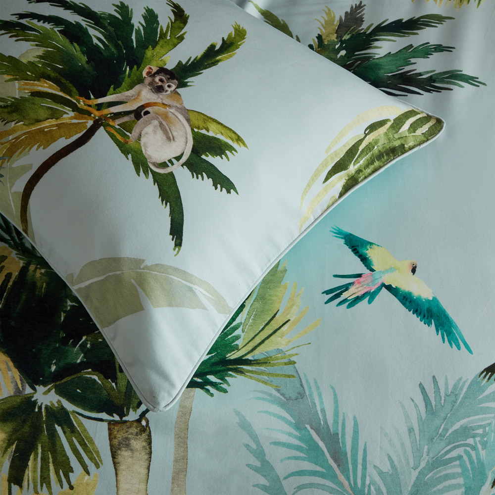 Paoletti Forsteriana King Size Multicolour Palms Duvet Cover Set Image 3