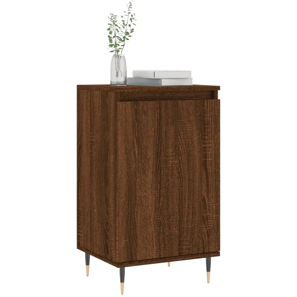 vidaXL Single Door Brown Oak Sideboard Set of 2 Image 3