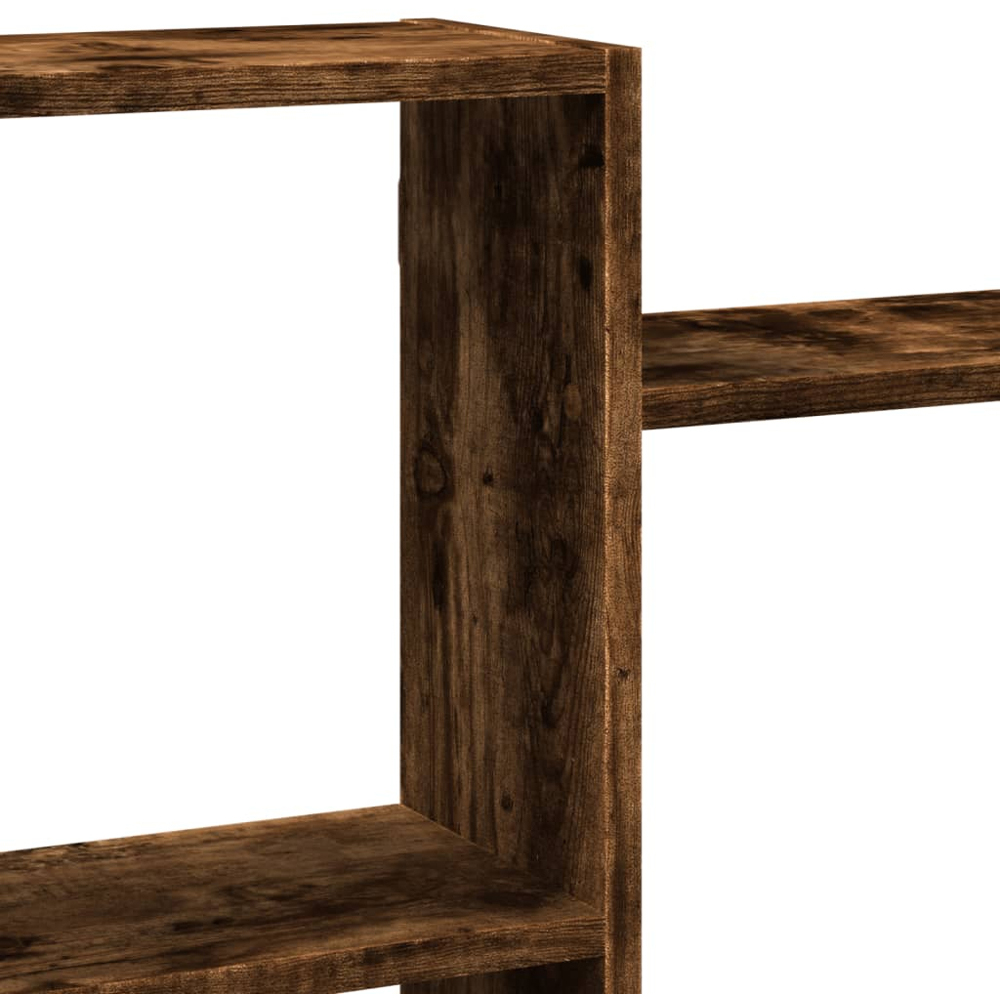 vidaXL 7 Shelf Smoked Oak Floating Wall Shelf Image 6