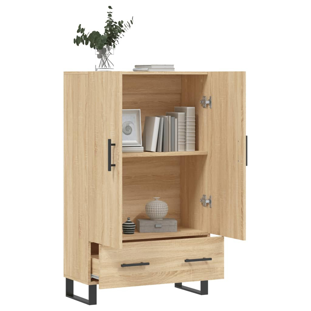 vidaXL 2 Door Single Drawer Sonoma Oak Highboard Image 4