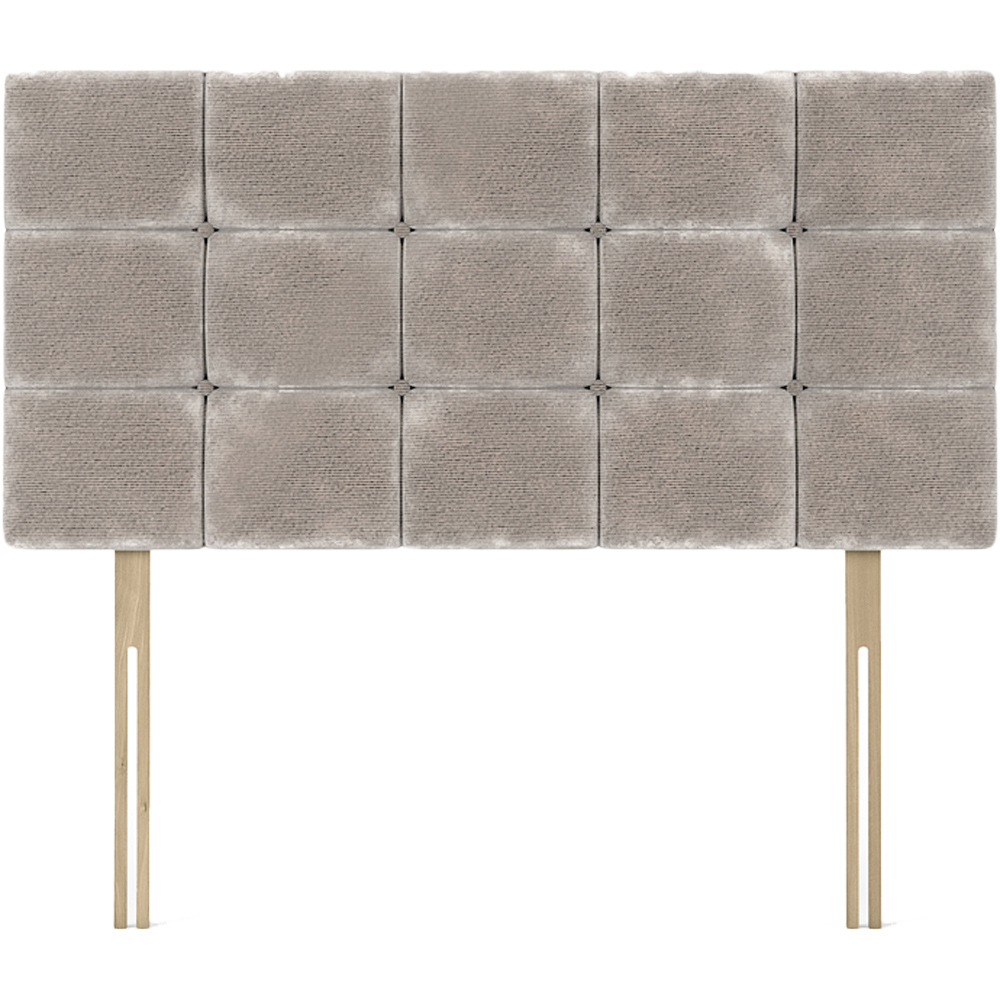 Bedmaster Pearl Double Silver Chenille Squared Headboard Image 2