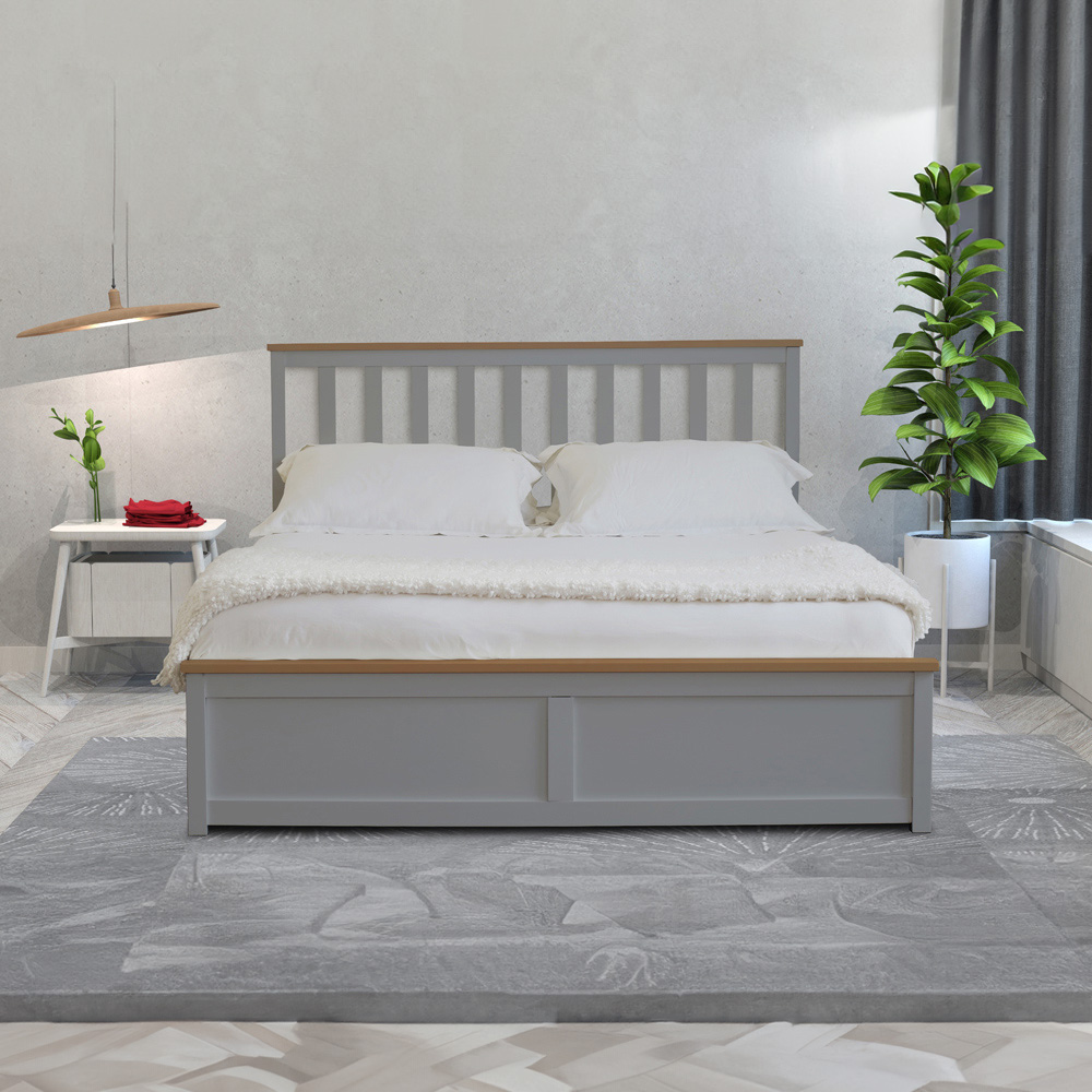 Comfy Living Double Grey Gas Lift Ottoman Bed Image 3