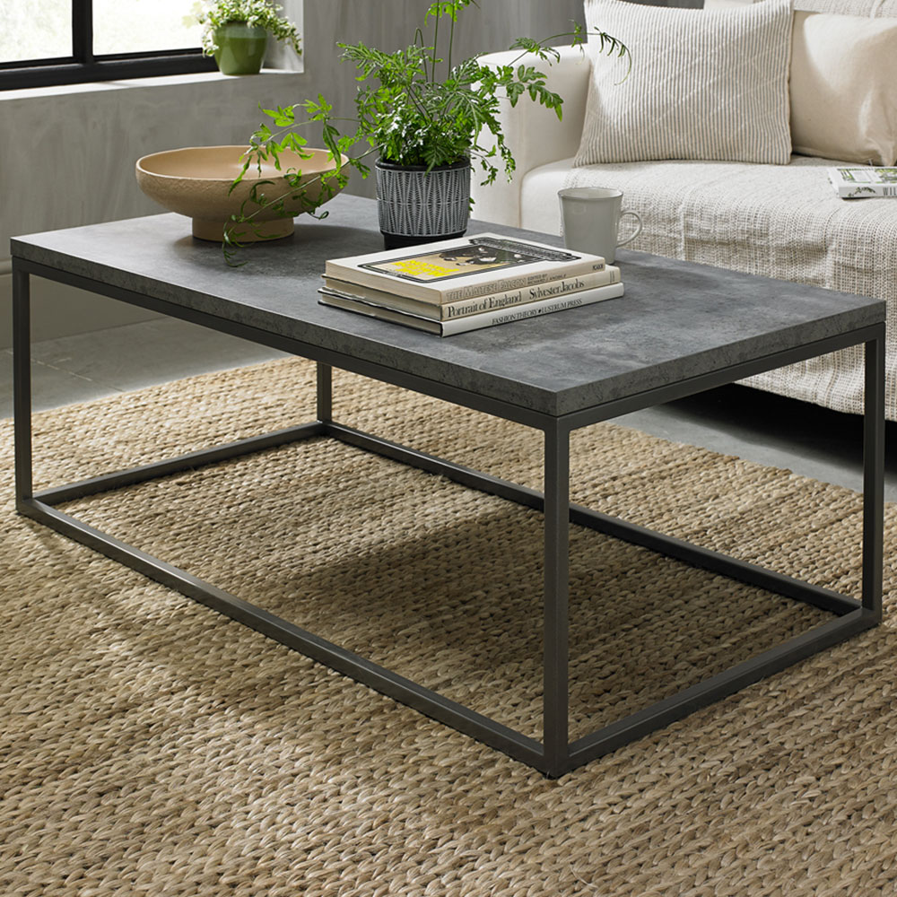 Bentley Designs Renzo Zinc and Dark Grey Coffee Table Image 1