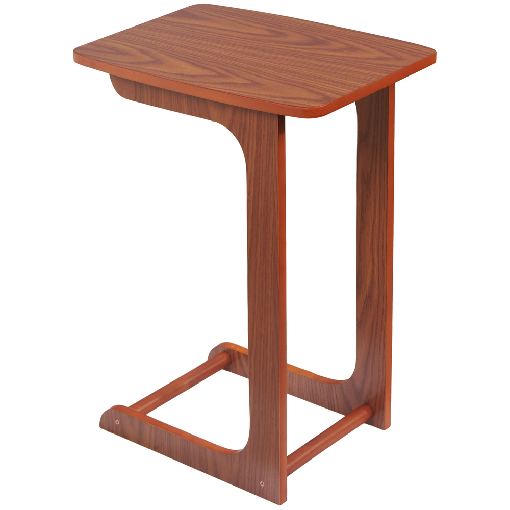 Greenhurst C Shaped Oak Sofa Side Table Image 2