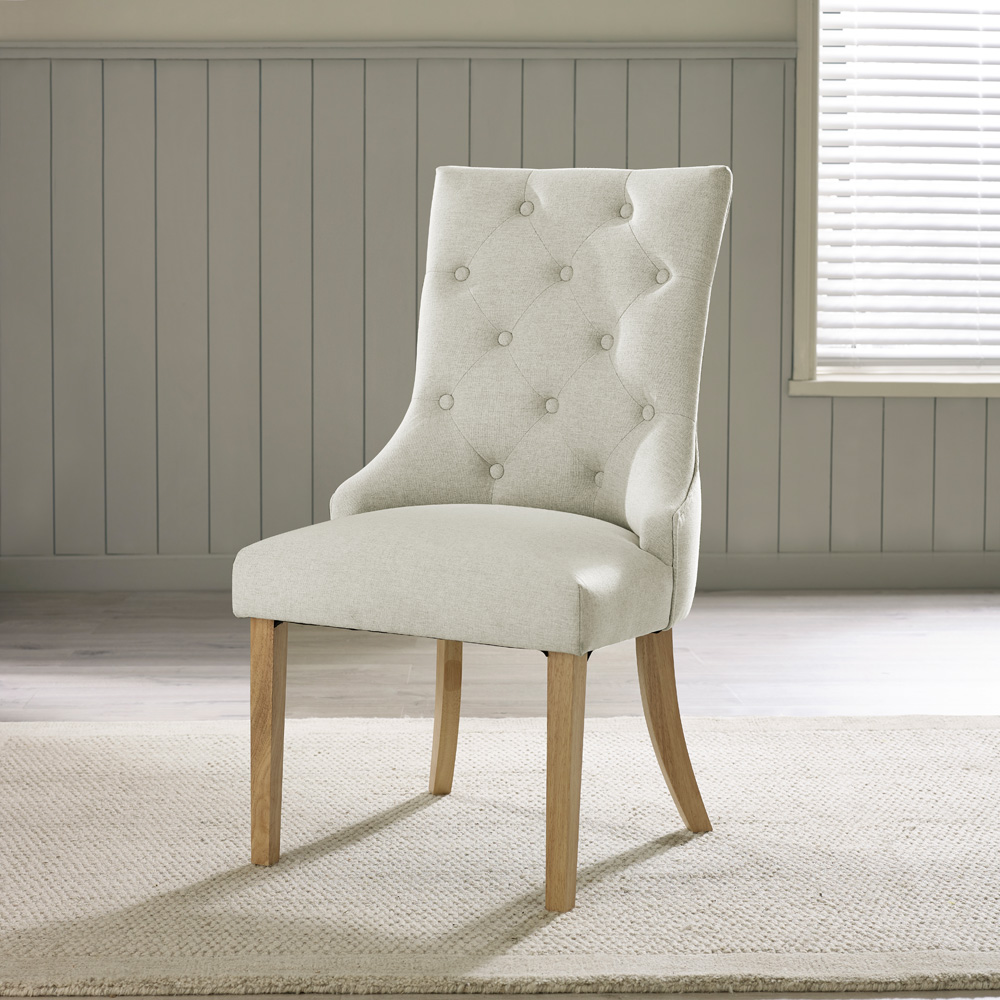 Furniturebox Fowey Kennsington 4 Seater Wooden Extending Dining Set Cream and Oak Effect Image 7