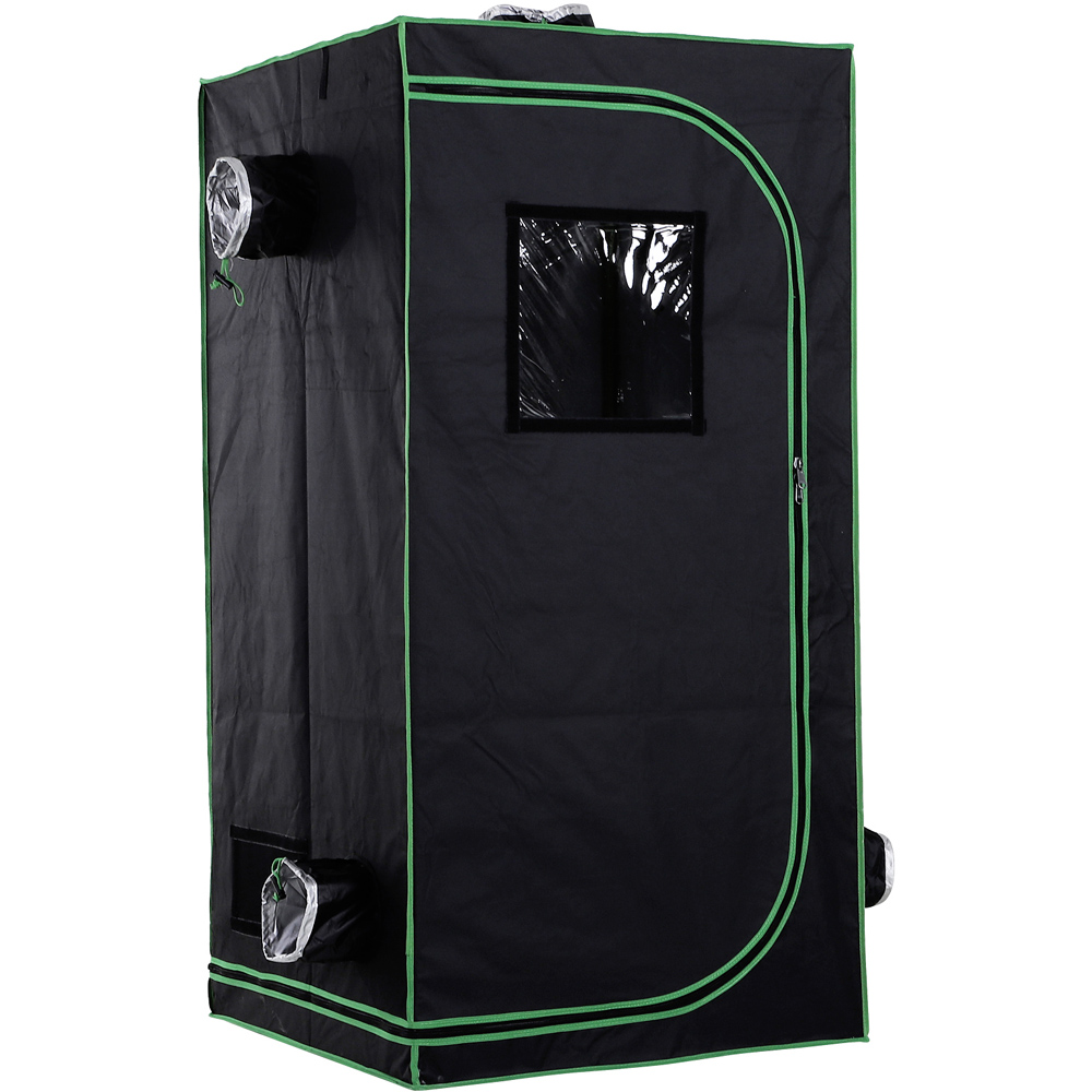 Outsunny Black and Green Hydroponic Plant Grow Tent Image 1