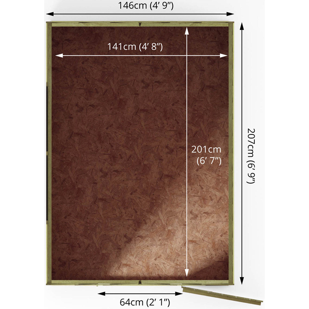 Mercia 7 x 5ft Overlap Apex Shed Image 8
