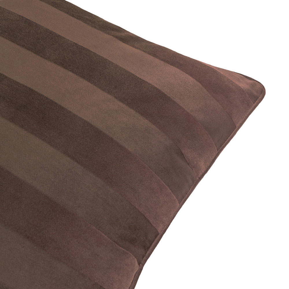Paoletti Regency Stripe Chocolate Velvet Cushion 45 x 45cm Image 2