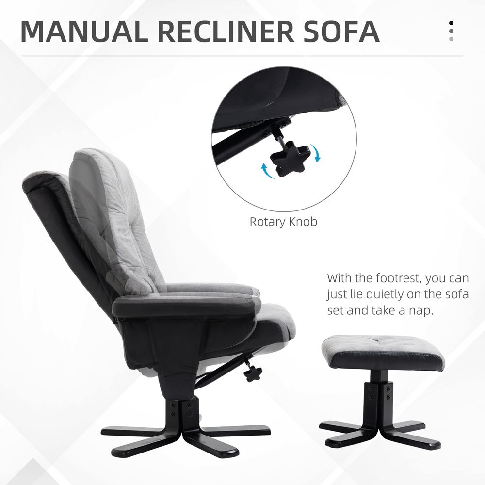 Portland Grey Swivel Armchair with Footstool Image 6
