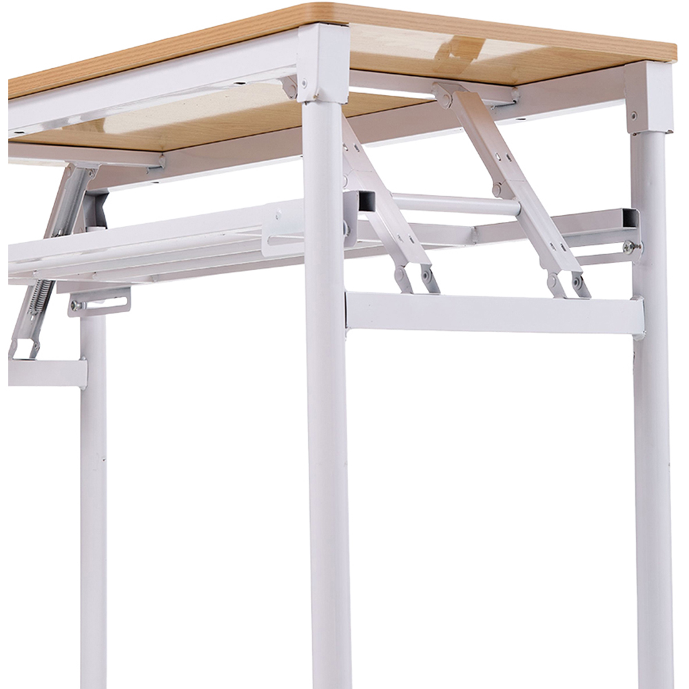 Living and Home Single Shelf Metal Frame Foldable Laptop Desk Natural 80cm Image 4