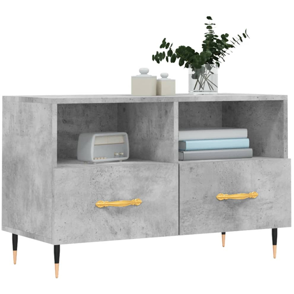 vidaXL 2 Door 2 Shelf Concrete Grey TV Cabinet Image 3