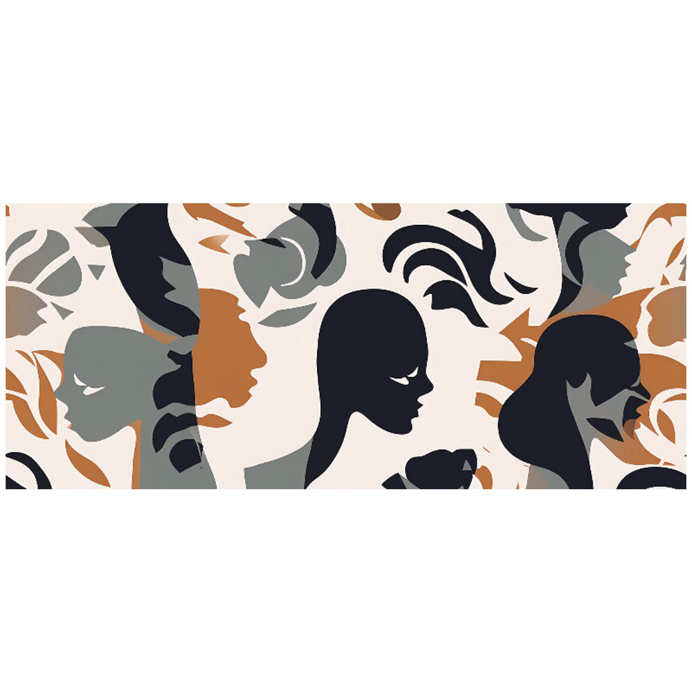 Warren Reed Designer Abstract Grey Brown Silhouette Glass Bathroom Splashback 25 x 60cm Image 2