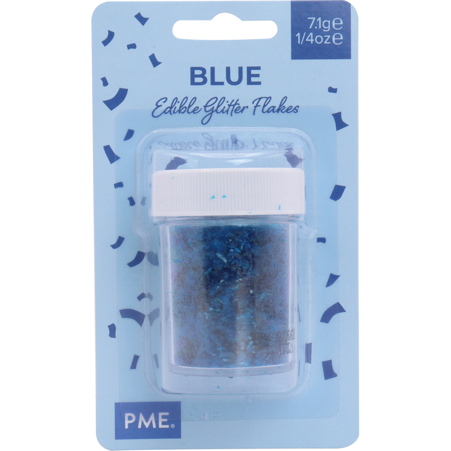 Edible Glitter Flakes - Blue Image 1