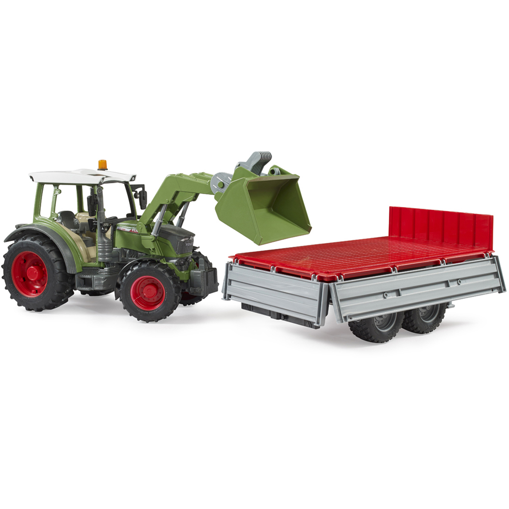 Bruder Kids Fendt Vario 211 Tractor Playset Model with Frontloader and Tipping Trailer Image 6