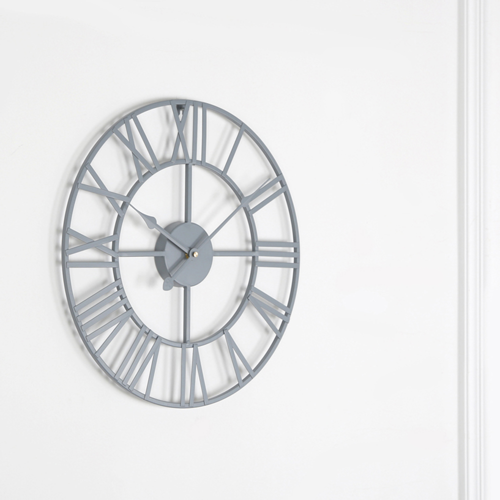 EOS Grey Skeleton Wall Clock with Roman Numerals 40cm Image 8
