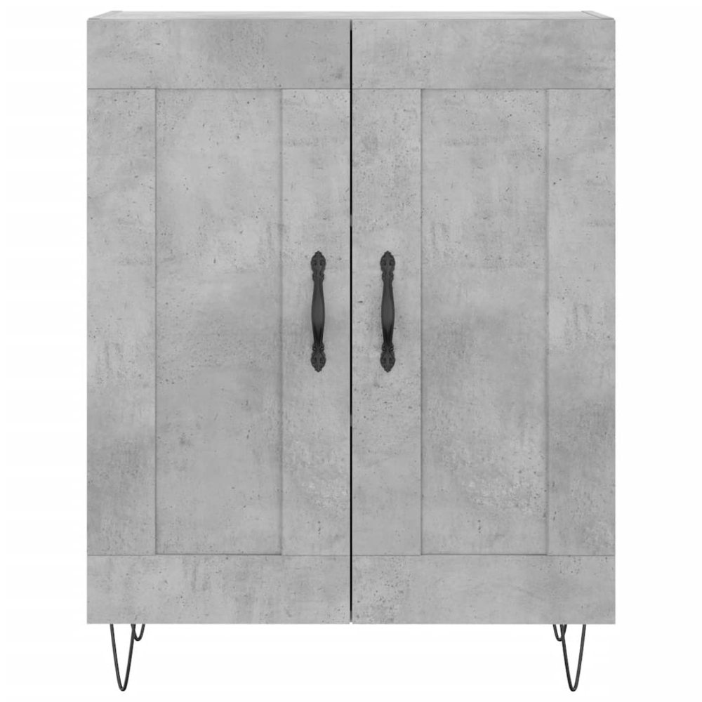 vidaXL 2 Door 3 Shelf Concrete Grey Highboard Image 8