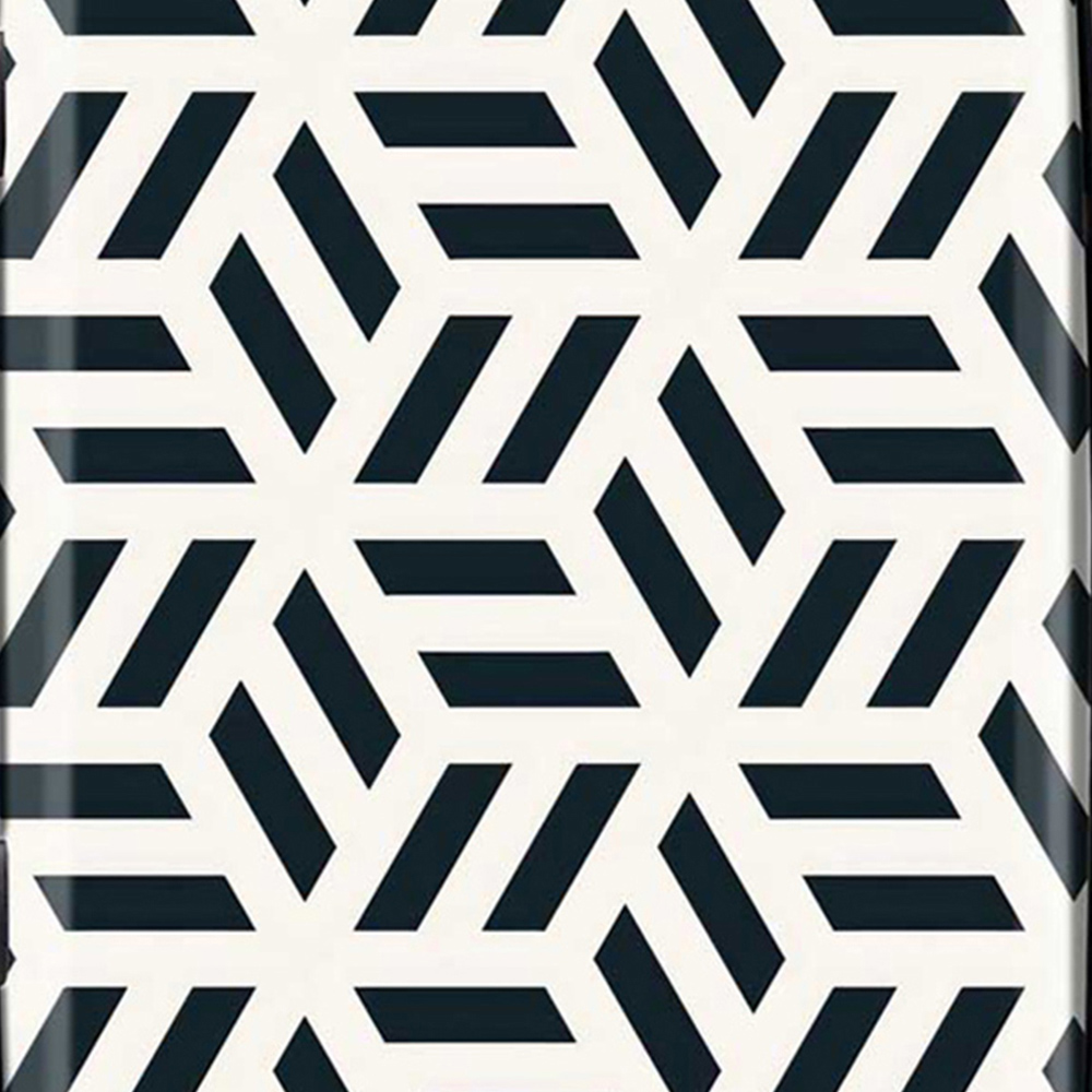 Warren Reed Designer Medium Geometric Monochrome Hexagonal Pattern Suitcase Image 3