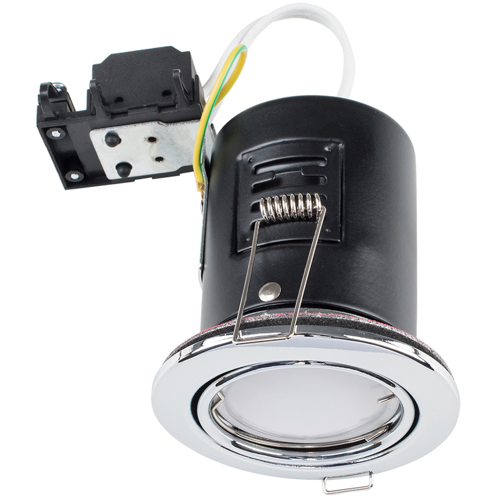 ValueLights Polished Chrome Tiltable Warm White LED Ceiling Downlight 10 Pack Image 1