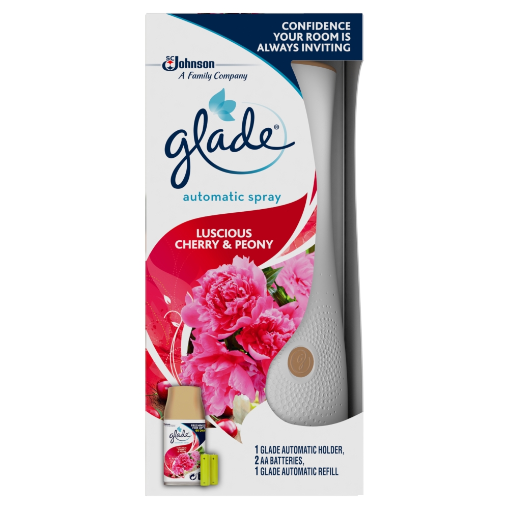 Glade 3 in 1 Luscious Cherry and Peony Automatic Spray Air Freshener 269ml Image 1