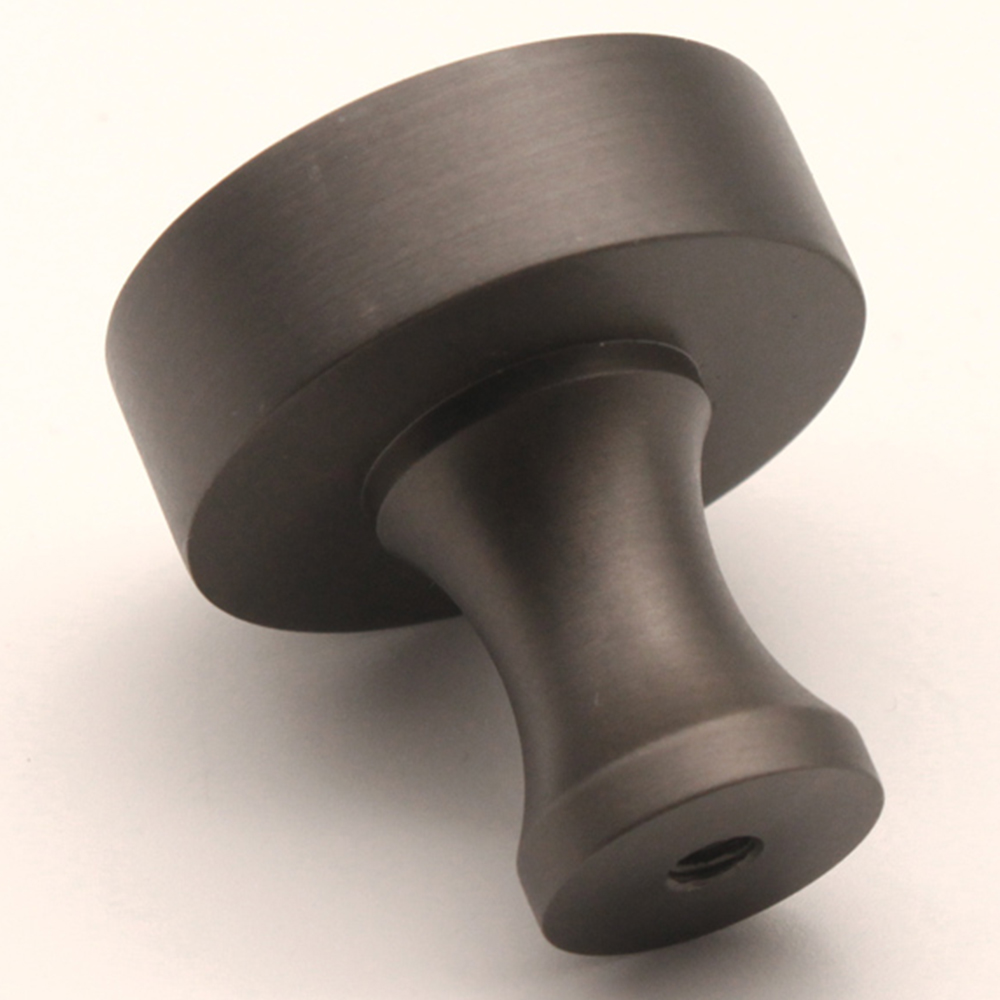 Spira Brass Gunmetal Grey Round 38mm Cupboard Knob Image 4