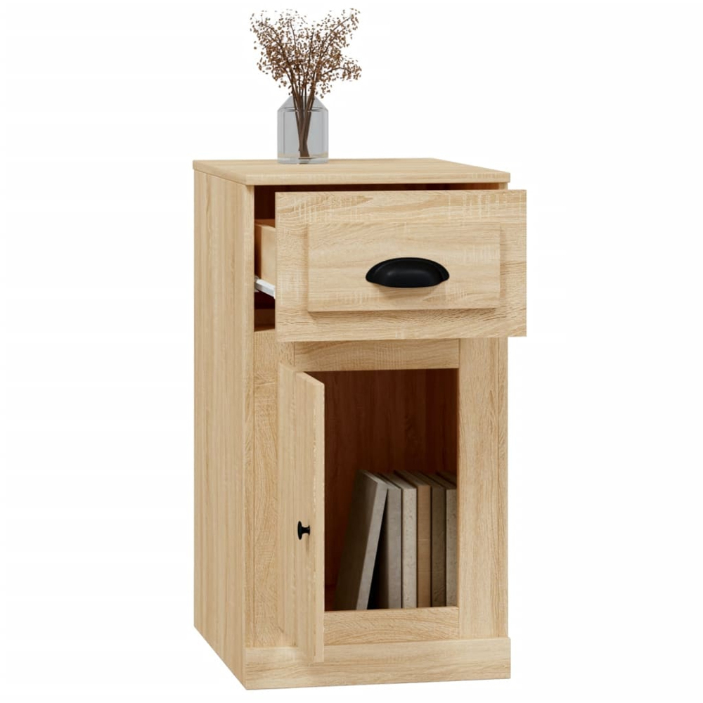 vidaXL Single Door Single Drawer Sonoma Oak Side Cabinet Image 4