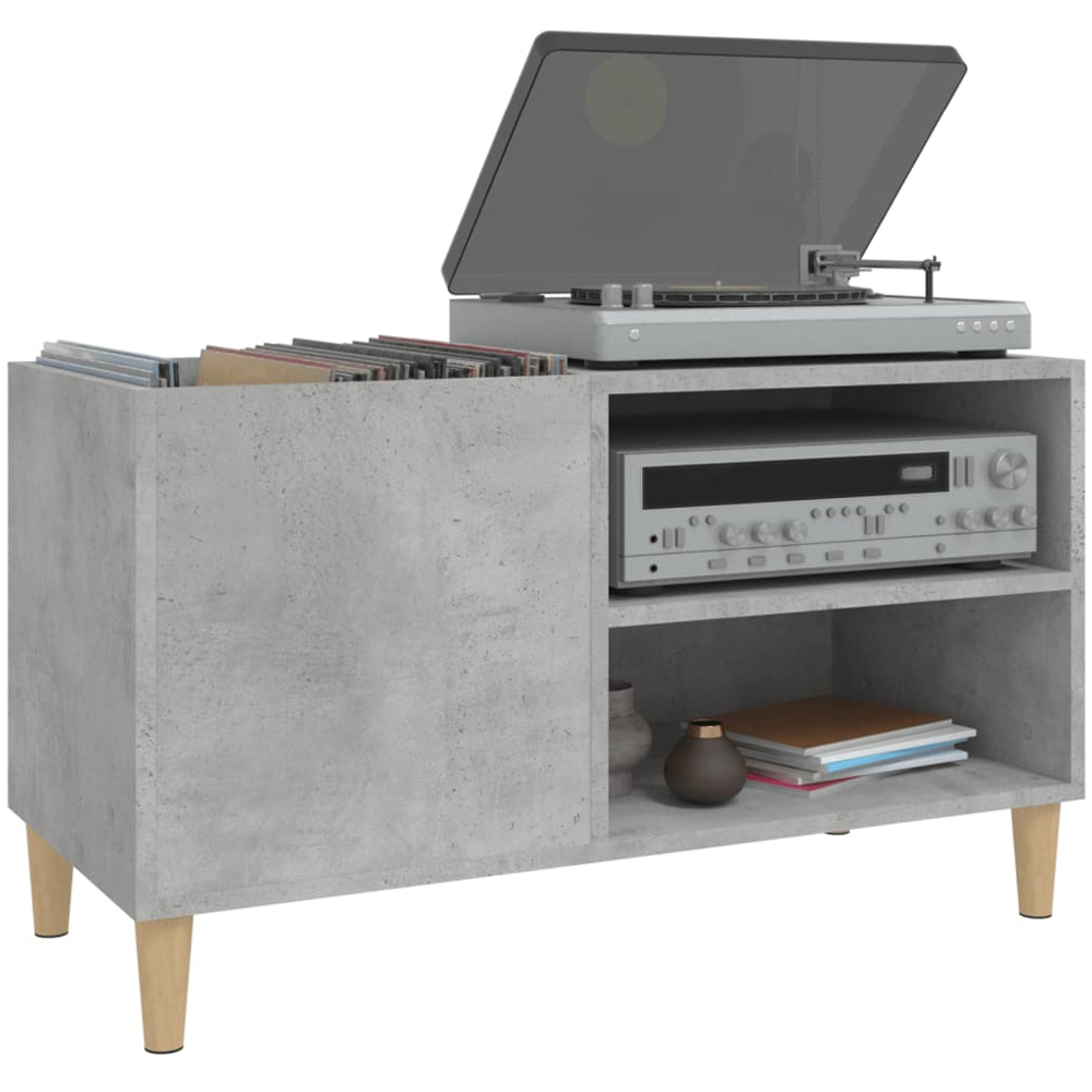 vidaXL 2 Shelf Concrete Grey Record Cabinet Image 3