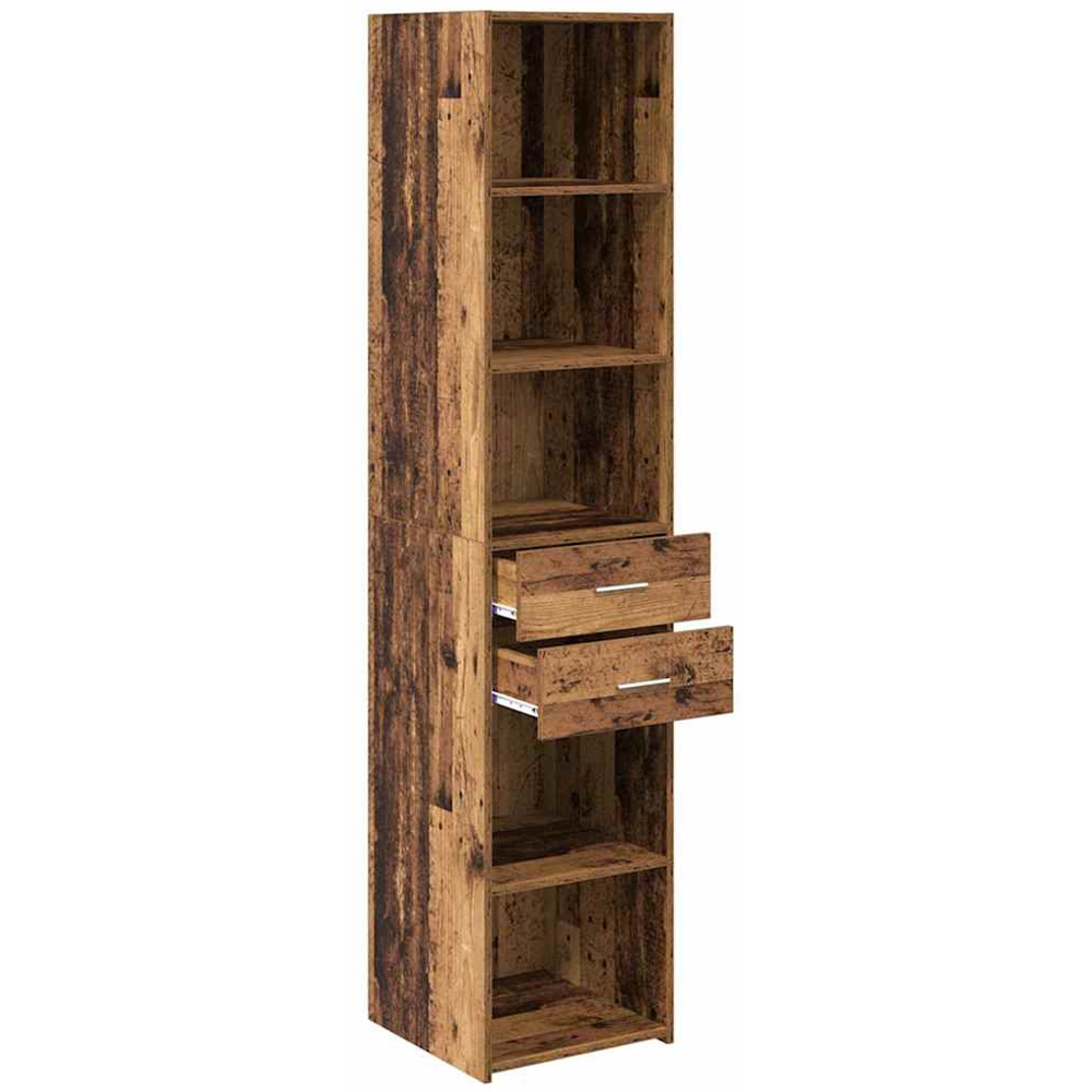 vidaXL 2 Drawer 5 Shelf Old Wood Highboard Image 4