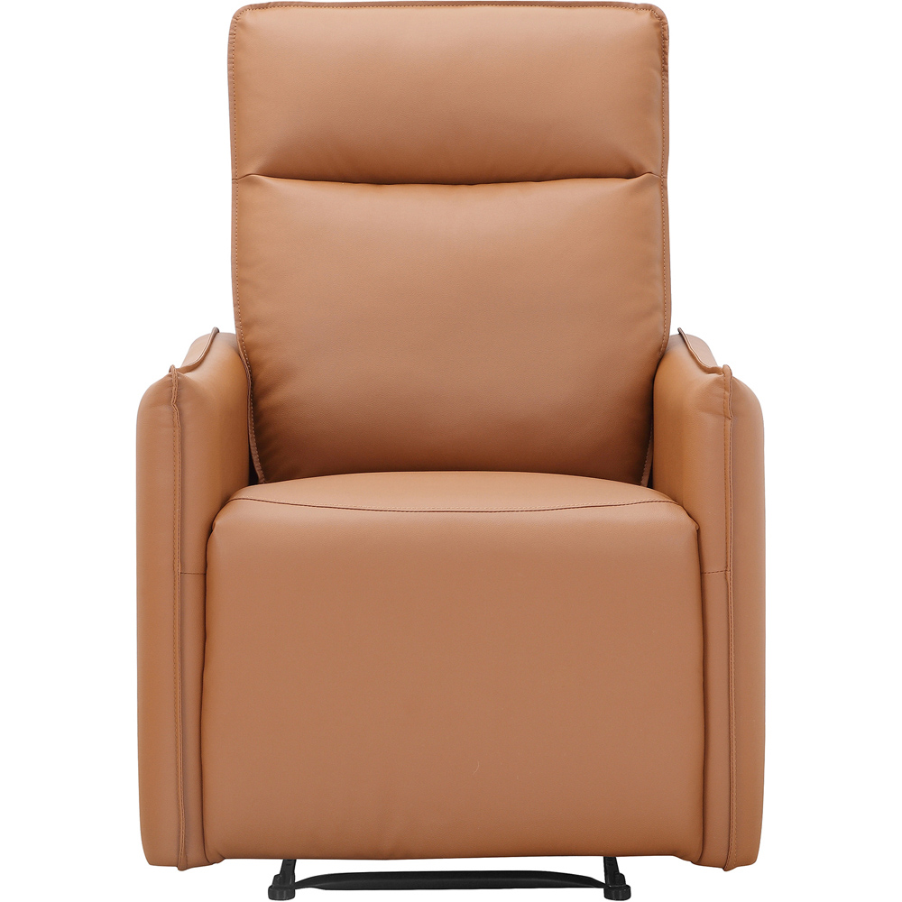 Dorel Lugo Cognac Faux Leather Manual Recliner Armchair Image 3